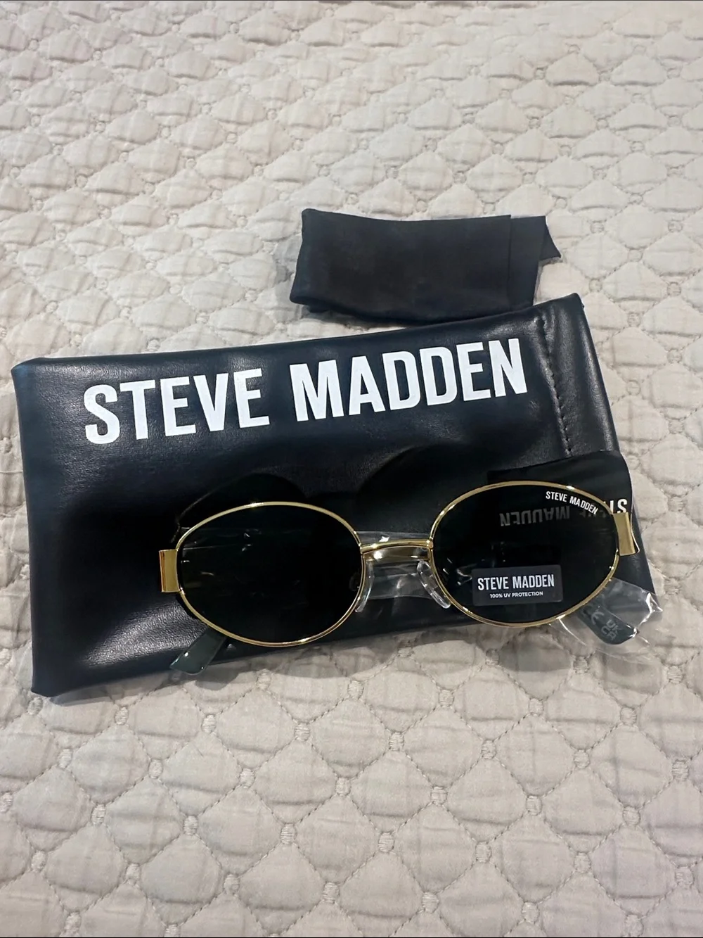 Steve Madden Black Sunglasses with Gold Frame